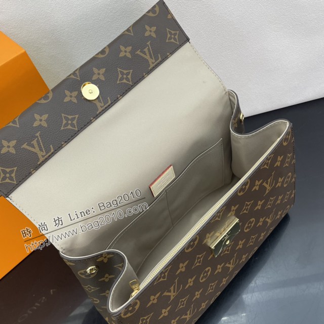 Lv路易威登2023專櫃新款CLUNY手袋 LV提花肩帶老花手提女包 M46053 ydh5020